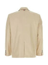 Typewriter Cloth Grosgrain Placket Sport Jacket Beige - THOM BROWNE - BALAAN 3