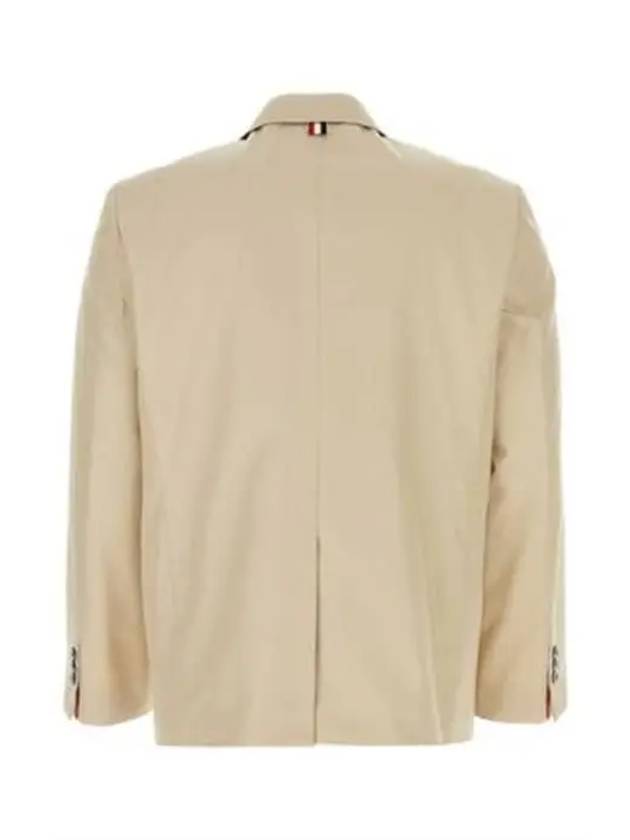 Typewriter Cloth Grosgrain Placket Sport Jacket Beige - THOM BROWNE - BALAAN 3