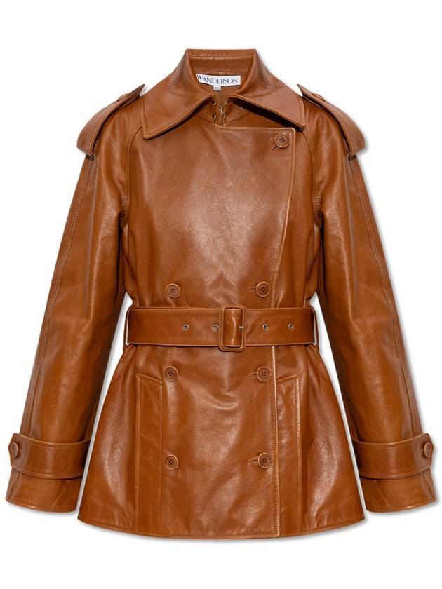 JW Anderson Leather Jacket, Women's, Brown - JW ANDERSON - BALAAN 1