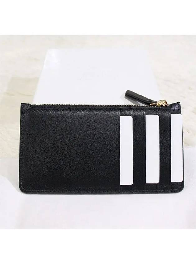 Signature Stitch Zipper Card Wallet Black - MAISON MARGIELA - BALAAN 4