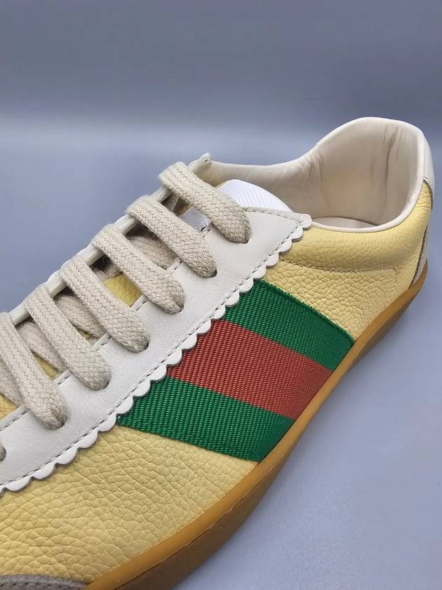 Men s Web Stripe Leather Sneakers 624486 - GUCCI - BALAAN 8