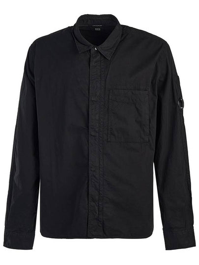 Gabardine Utility Long Sleeve Shirt Black - CP COMPANY - BALAAN 2