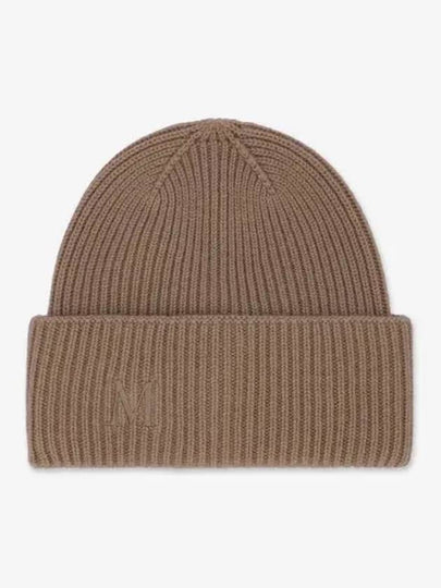 Retina Logo Embroidered Cashmere Beanie Camel - MAX MARA - BALAAN 2