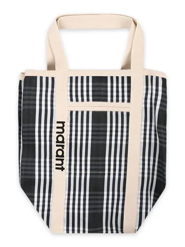 Warden Striped Tote Bag Black - ISABEL MARANT - BALAAN 3