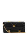 Women's Roman Stud Chain Shoulder Bag Black - VALENTINO - BALAAN 1