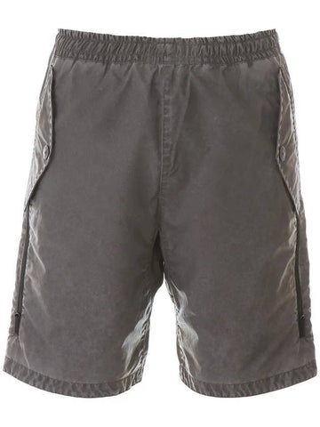 Back Logo Reflective Bermuda Shorts Gray - STONE ISLAND - BALAAN.