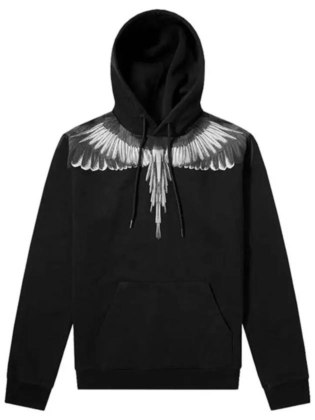 Double Wings Print Hoodie Black - MARCELO BURLON - BALAAN 2