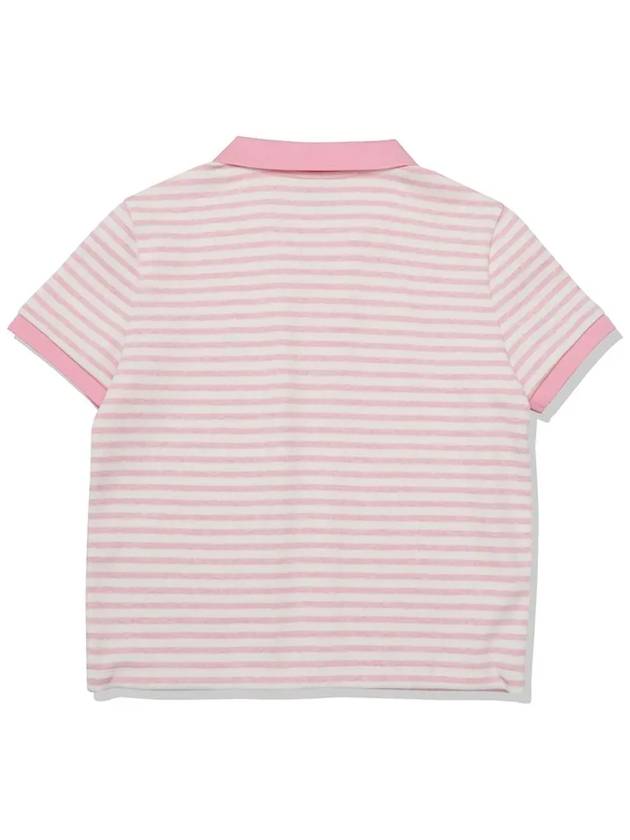 Striped String Collar T-Shirt Women PINK - 20THHOLE - BALAAN 6