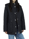 Diamond Quilted Long Nylon Jacket Black - BURBERRY - BALAAN 4