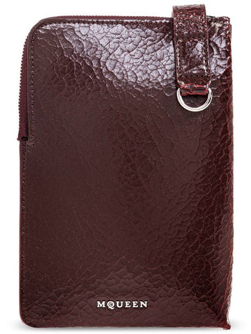 Alexander McQueen Phone Case T-Bar Sling Phone, Men's, Burgundy - ALEXANDER MCQUEEN - BALAAN 1