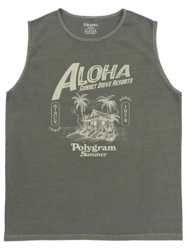 ALOHA PIGMENT DYED SLEEVELESS OLIVE - POLYGRAM - BALAAN 1