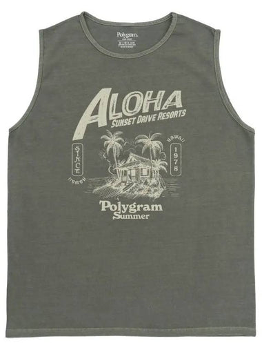 ALOHA PIGMENT DYED SLEEVELESS OLIVE - POLYGRAM - BALAAN 1