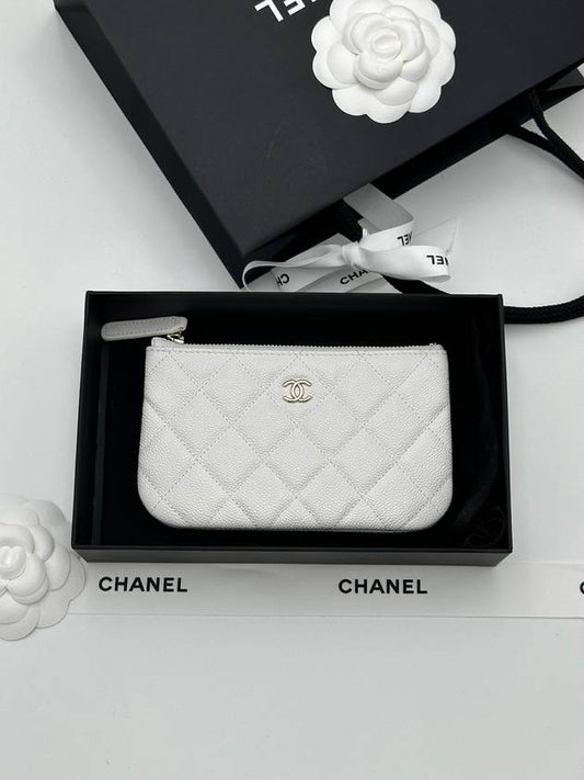 Classic caviar mini pouch white gold AP4020 - CHANEL - BALAAN 1