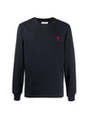 Embroidered logo long sleeve tshirt navy E21HJ005 701 - AMI - BALAAN 2