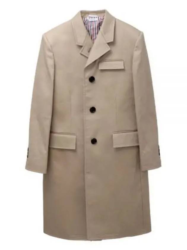 RWB Loop Tab High Armhole Mackintosh Single Coat Beige - THOM BROWNE - BALAAN 2