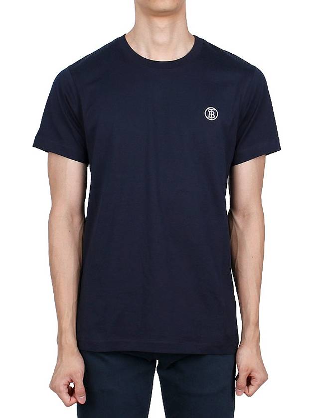 Embroidered Logo Short Sleeve T-Shirt Navy - BURBERRY - BALAAN 3