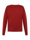 Fairview Face Patch Crew Neck Sweatshirt Red - ACNE STUDIOS - BALAAN 1