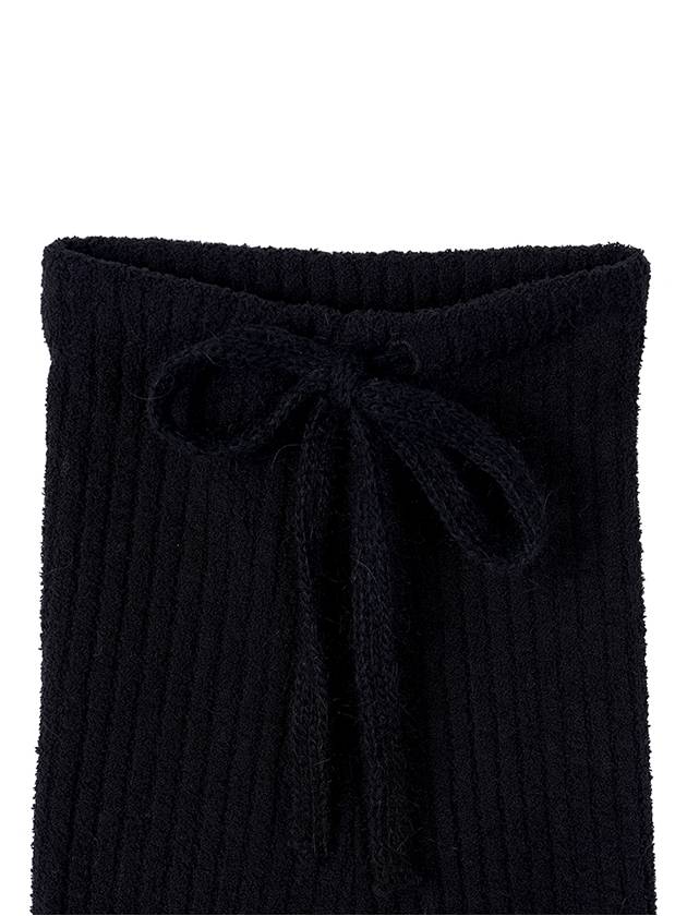 Ribbon Ribbed Boucle Leg Warmers Black - HIGH SCHOOL DISCO - BALAAN 6