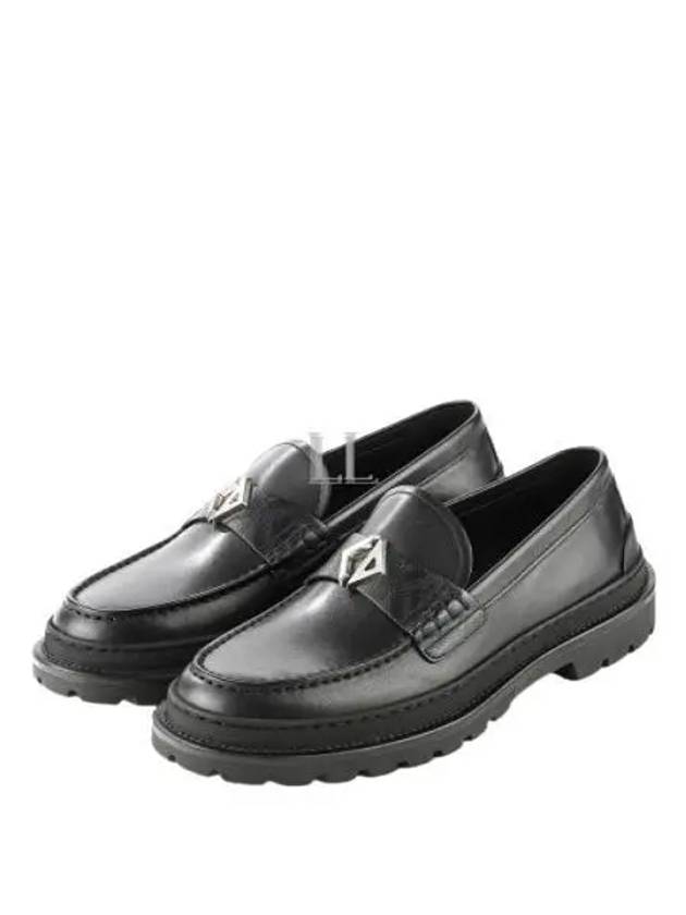 Explorer CD Diamond Canvas Smooth Calfskin Loafers Black - DIOR - BALAAN 2