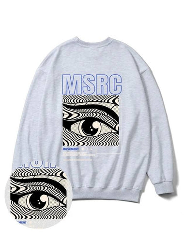 Of The Eye Vivid Blue Overfit Sweatshirt Melange Grey - MONSTER REPUBLIC - BALAAN 1