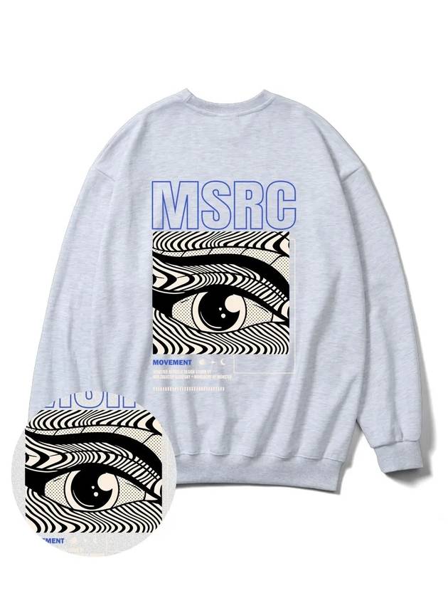 Of The Eye Vivid Blue Overfit Sweatshirt Melange Grey - MONSTER REPUBLIC - BALAAN 2