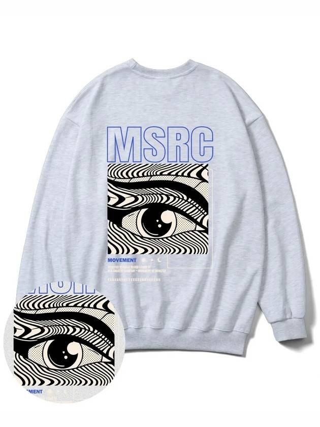 Of the Eye Vivid Blue Overfit Sweatshirt Melange Gray - MONSTER REPUBLIC - BALAAN 2