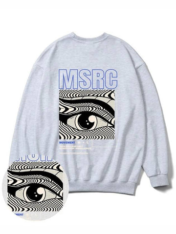Of the Eye Vivid Blue Overfit Sweatshirt Melange Gray - MONSTER REPUBLIC - BALAAN 1