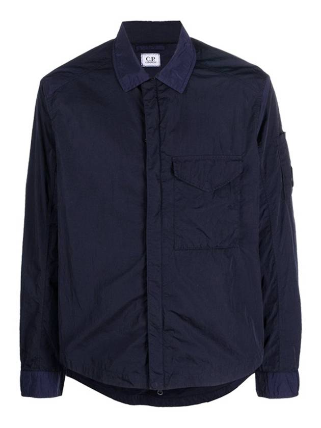 Men's Chrome R Over Shirt Zip Up Jacket Navy - CP COMPANY - BALAAN 2