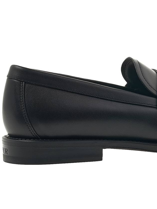 Metal Logo Leather Loafers Black - DIOR - BALAAN 11