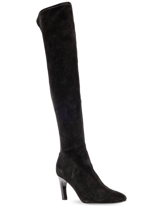 Tory Burch Suede Heeled Knee-high Boots, Women's, Black - TORY BURCH - BALAAN 4