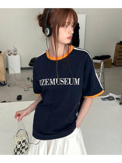 Color Line Linger Line T Shirts Navy - ZIZEMUSEUM - BALAAN 2