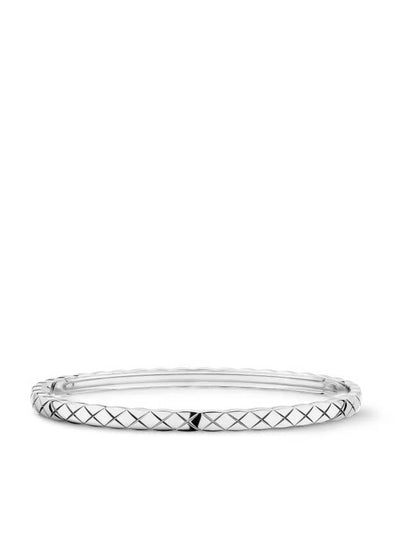 Coco Crush Quilted Diamond Motif Bracelet Silver - CHANEL - BALAAN 2