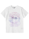 Logo Print Short Sleeve T-Shirt White - GANNI - BALAAN 3