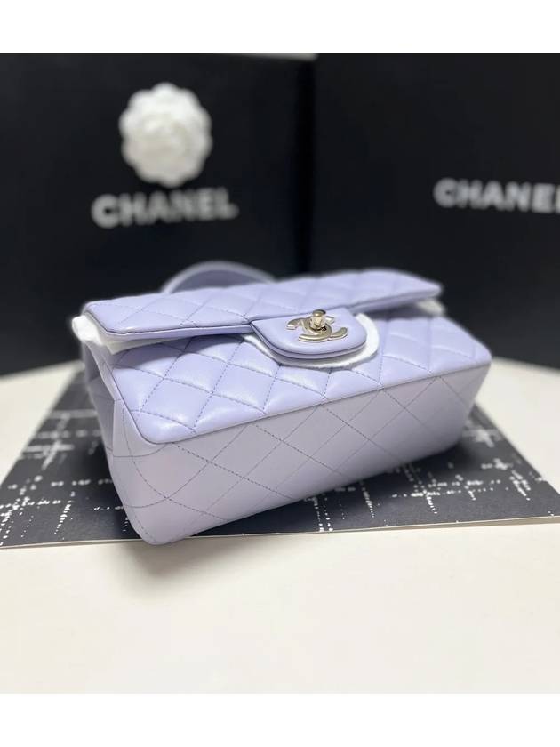 Top Handle Lambskin Mini Flap Cross Bag Light Purple - CHANEL - BALAAN 6