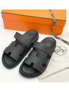 Hermes Chypre H Logo Calfskin Sandals Black - HERMES - BALAAN 6