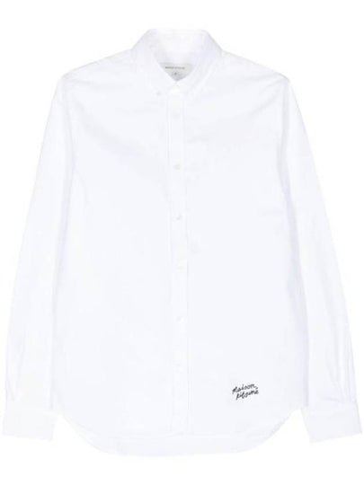 Embroidered Logo Long Sleeve Shirt White - MAISON KITSUNE - BALAAN 2