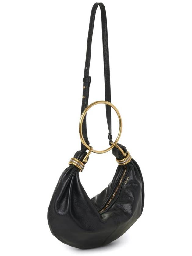 Small Bracelet Hobo Grain Leather Tote Bag Black - CHLOE - BALAAN 4