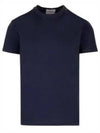 Rockstud Neckline Short Sleeve T-Shirt Navy - VALENTINO - BALAAN 2