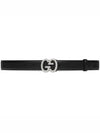 GG Superme Monogram Leather Buckle Belt - GUCCI - BALAAN 2