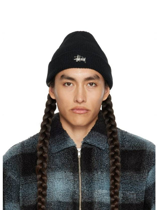 Basic Logo Cuff Beanie Black - STUSSY - BALAAN 2