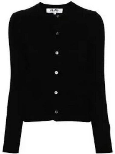 COMME DES GARCONS PLAY Invaders Double Heart Cardigan Black P1N0871 - COMME DES GARCONS PLAY - BALAAN 1