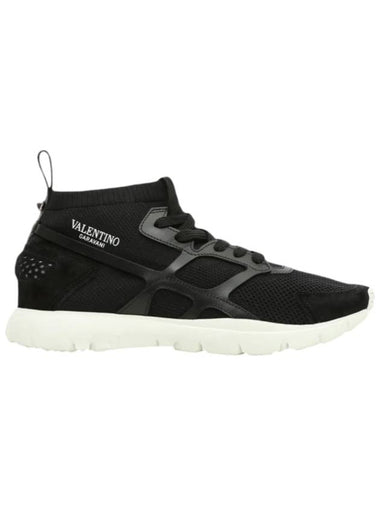 Sound High Top Sneakers Black - VALENTINO - BALAAN 1