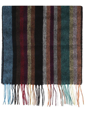 Wool Stripe Multi Color Scarf - PAUL SMITH - BALAAN.