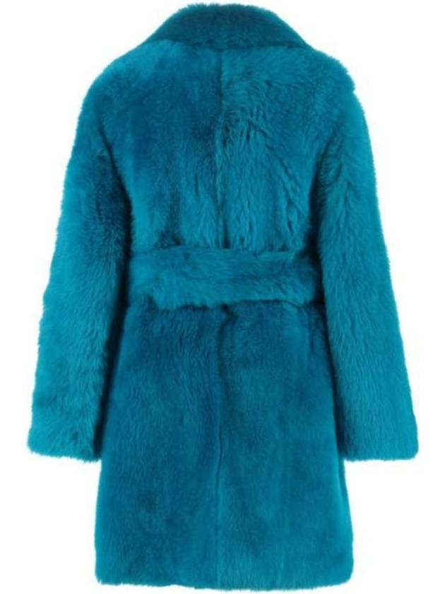 Lambskin Fur Coat Blue - BOTTEGA VENETA - BALAAN.