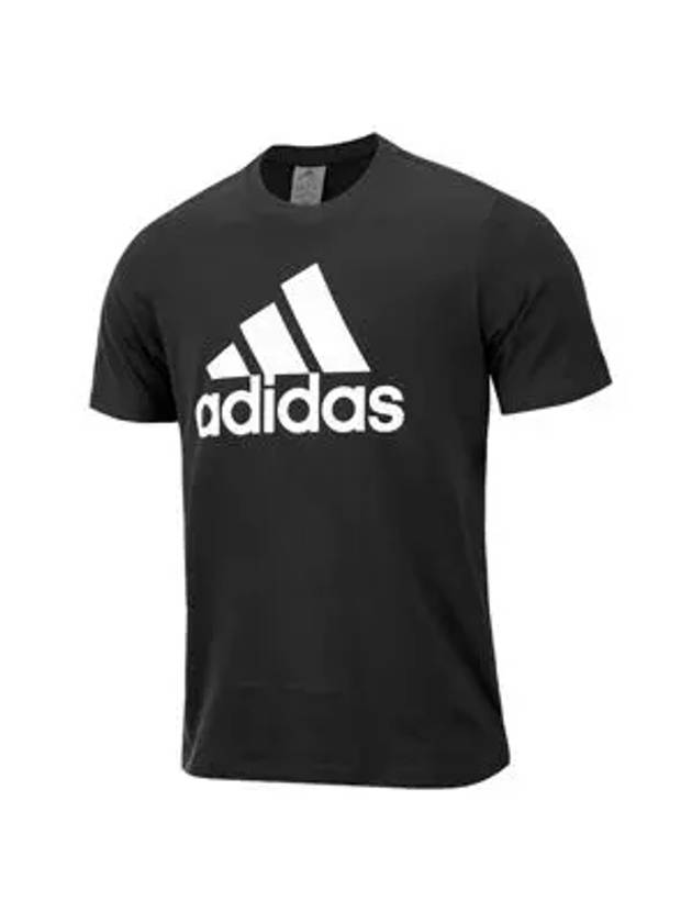 Essentials Big Logo Single Jersey Short Sleeve T-Shirt Black - ADIDAS - BALAAN 2