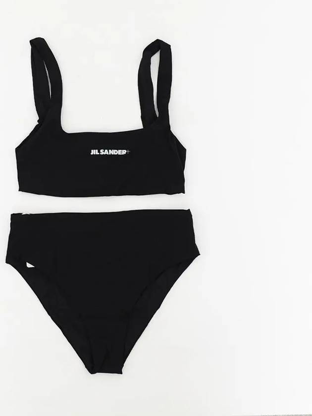 Logo Print Square Neck Bikini Black - JIL SANDER - BALAAN 4