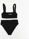 Logo Print Square Neck Bikini Black - JIL SANDER - BALAAN 2