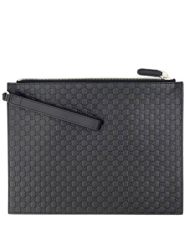 GG Micro Ssima Strap Clutch Bag Black - GUCCI - BALAAN 2