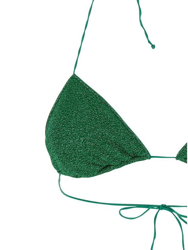 'Lumiere' Green Bikini With Triangular Top And Tie Closure In Tech Fabric Woman - OSEREE - BALAAN 3