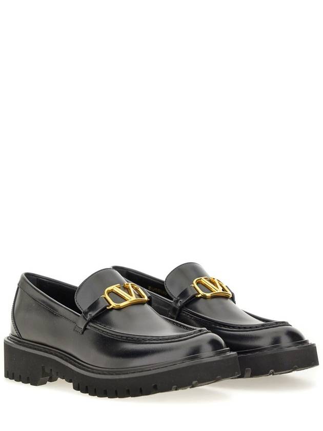 V Logo Signature Chunky Loafers Black - VALENTINO - BALAAN 3